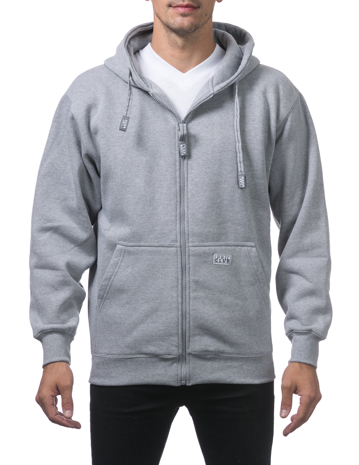 Pro Club Heavyweight Zip-Up Hoodie - Light Grey