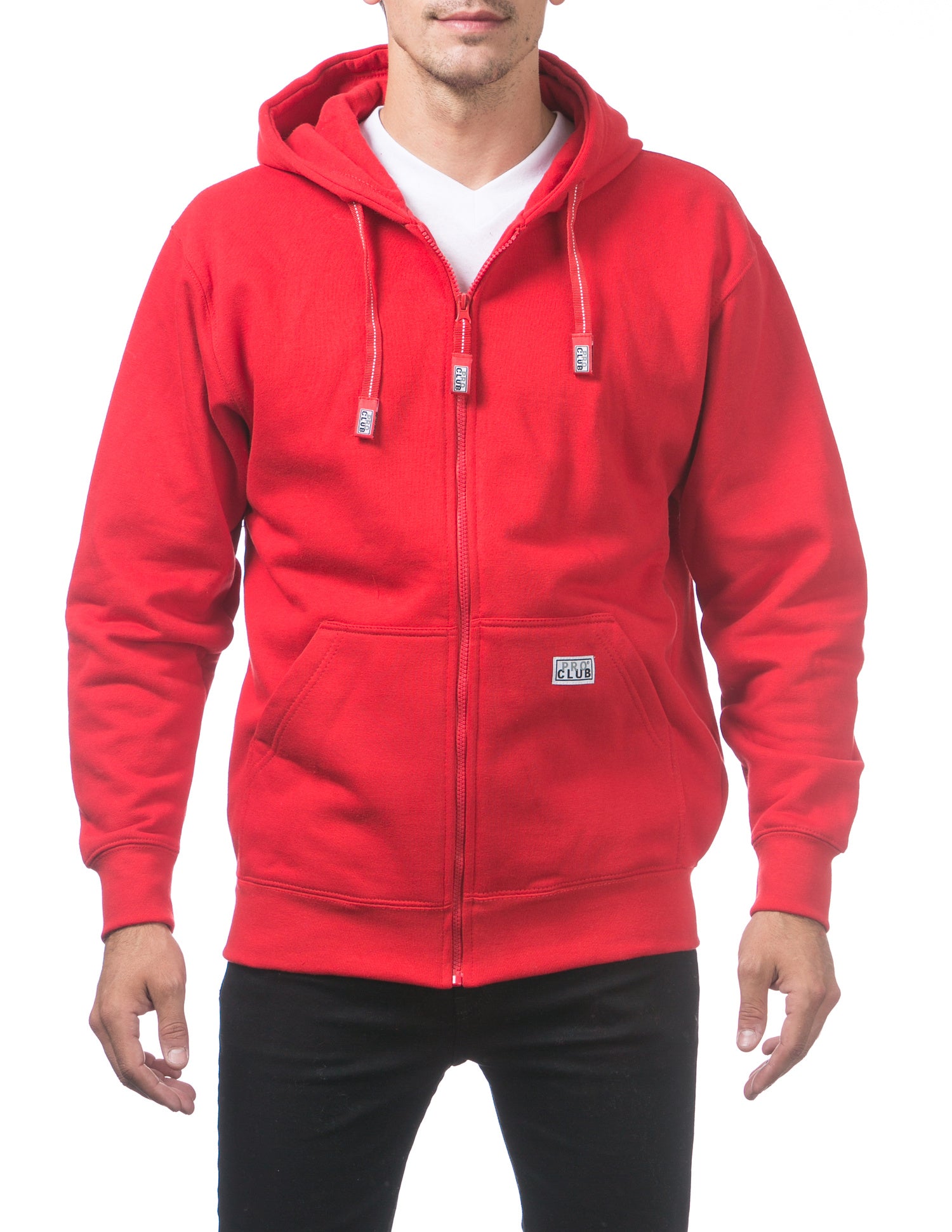 Pro Club Heavyweight Zip-Up Hoodie - Red