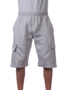 Pro Club Fleece Cargo Shorts - Light Grey
