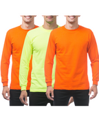 Pro Club Comfort Long Sleeve Safety Green Orange 3-Pack - El Gobierno Shop
