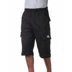 Pro Club Fleece Cargo Shorts Black cargo pocket detail - El Gobierno Shop