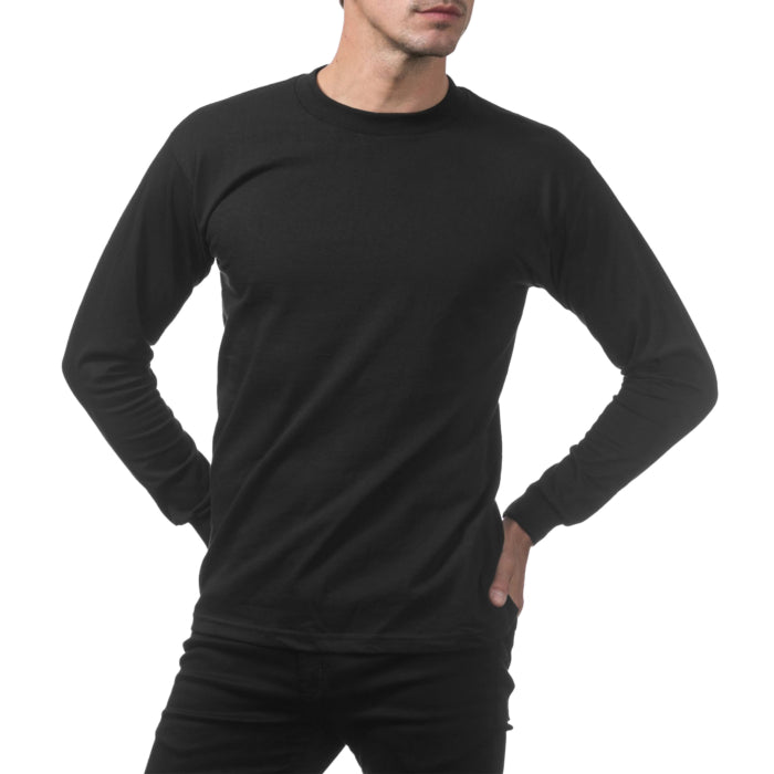 Pro Club black long sleeve heavyweight tee - El Gobierno Shop