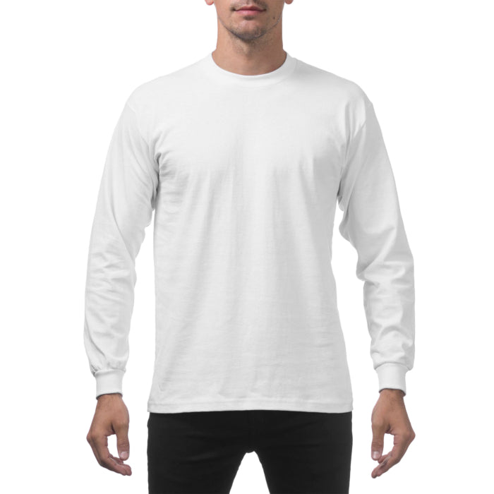 Pro Club Heavyweight Long Sleeve Shirt White - El Gobierno Shop
